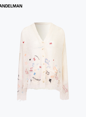 ANN ANDELMAN   25秋冬女士涂鸦印花针织开衫银泰百货 301286