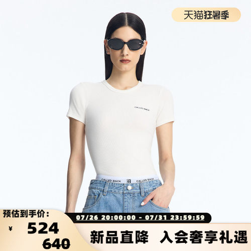 CALLEDBACK露背圆领T恤短袖