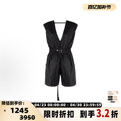 RICKOWENS女士气质时尚辣妹风V领露背连体短裤 银泰百货 301596