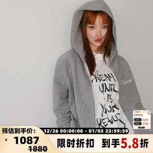 卫衣外套 concise 女士复古时髦拉链连帽短款 简白 301257 white