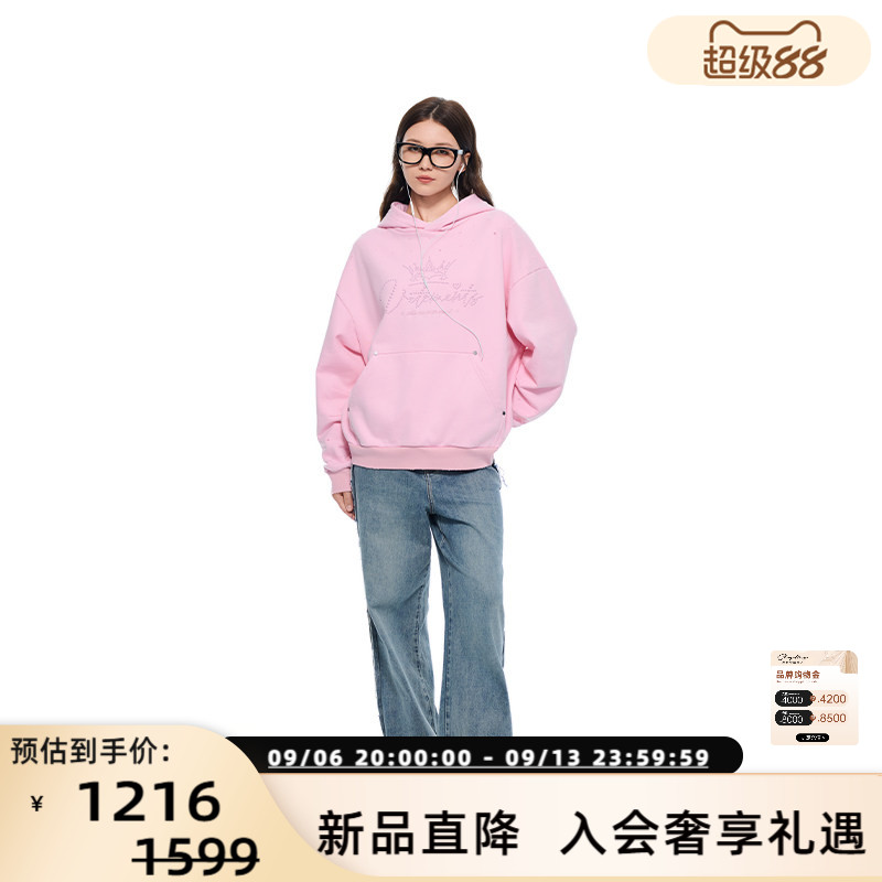 VETEMENTS秋冬新款哑光烫钻卫衣图片