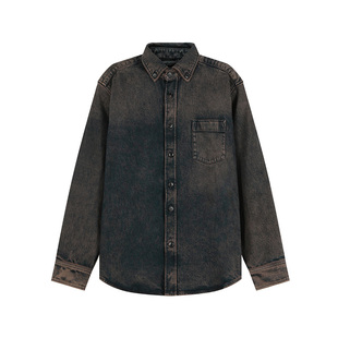 银泰 Hugo orange系列宽松复古休闲衬衫 男士 300095 Boss雨果博斯