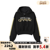 Versace范思哲 300095 卫衣银泰百货 VJC 女士字母胶印连帽长袖