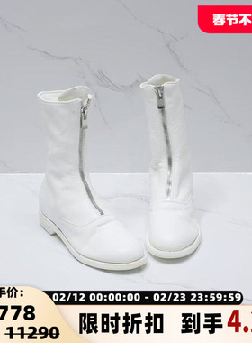 GUIDI 潮流简约女士低跟前拉链切尔西短靴银泰百货 301596