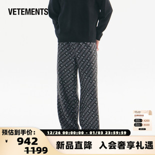 银泰百货 VETEMENTS 满印LOGO梭织休闲长裤 时尚 301446 男女同款