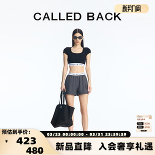 BACK T恤银泰百货精品 春夏新款 运动短款 301363 织带修身 CALLED