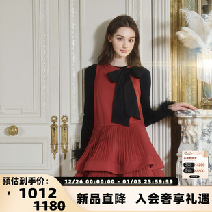 连衣裙银泰百货 FLONAKED 短款 双层压褶无袖 300170 25秋冬新款