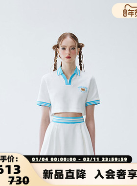 FRAILSTATE（B系列）女款短款刺绣POLOT恤 301260