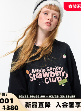 Alexia Sandra草莓系列 女士草莓俱乐部小落肩卫衣 301261