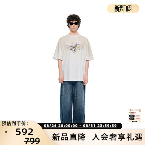 VETEMENTS纯棉落肩袖T恤