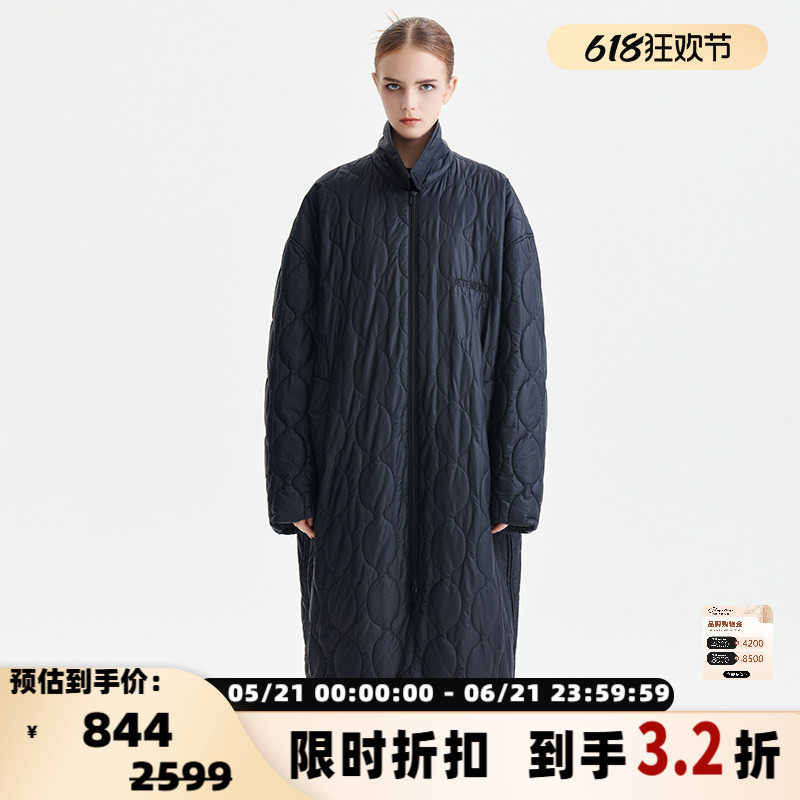 VETEMENTS秋冬男女同款潮流百搭过膝棉大衣银泰百货 301446