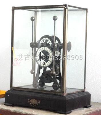 景工新品 纯铜机械趣味玩乐娱乐观赏带高座航海蚱蜢带游丝摆座钟