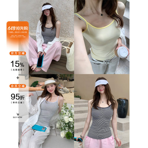 AELYNN复古条纹吊带背心女夏季