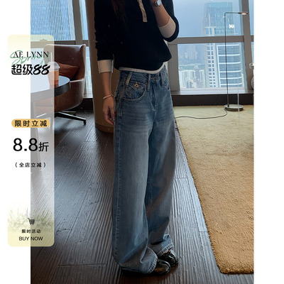 OTee复古蓝色牛仔裤2026新款