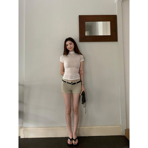 AELYNN复古牛仔短裤女夏季