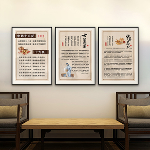 中医馆装饰挂画中药房文化墙理疗馆装饰画软装布置形象墙禁忌挂画