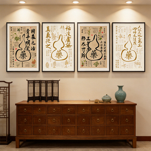 黄帝内经中医馆文化墙装饰悬壶济世挂画中医院走廊中药房文化布置