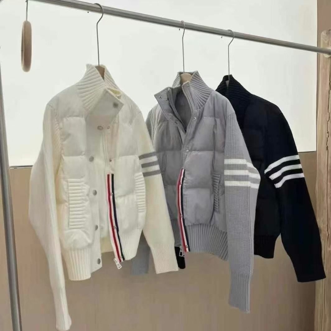 M.Y原创设计感 拼接针织棉服男女秋冬独特别致立领轻薄棉衣外套