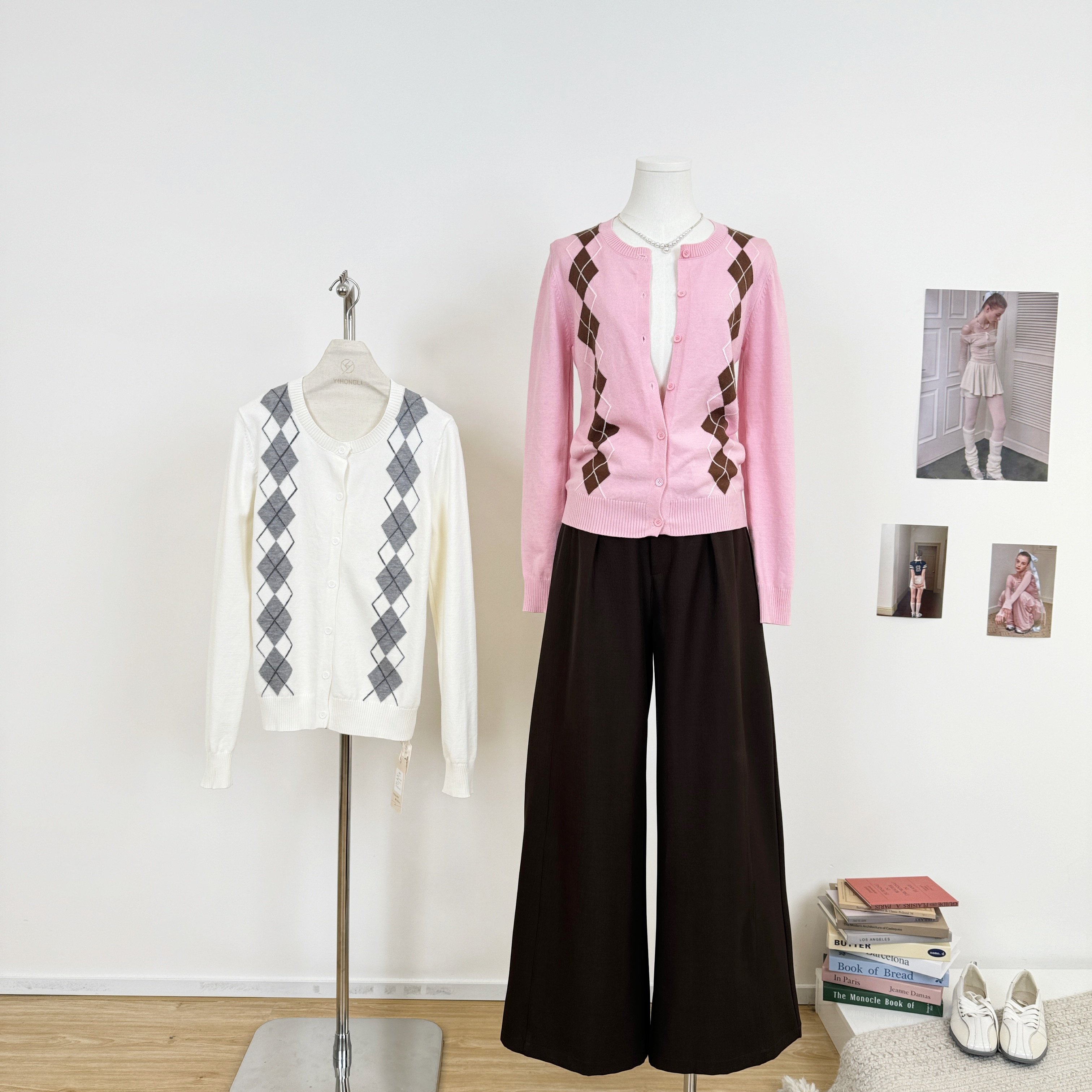 M.Y原创设计 菱形格莱赛尔绵羊毛亲肤柔软保暖针织毛衣开衫上衣女,女装/女士精品,毛针织衫,淘宝优惠券,粉丝福利购,淘宝优惠卷