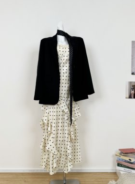 M.Y原创设计 波点连衣裙女春夏显瘦通勤高级感+黑色西装小外套
