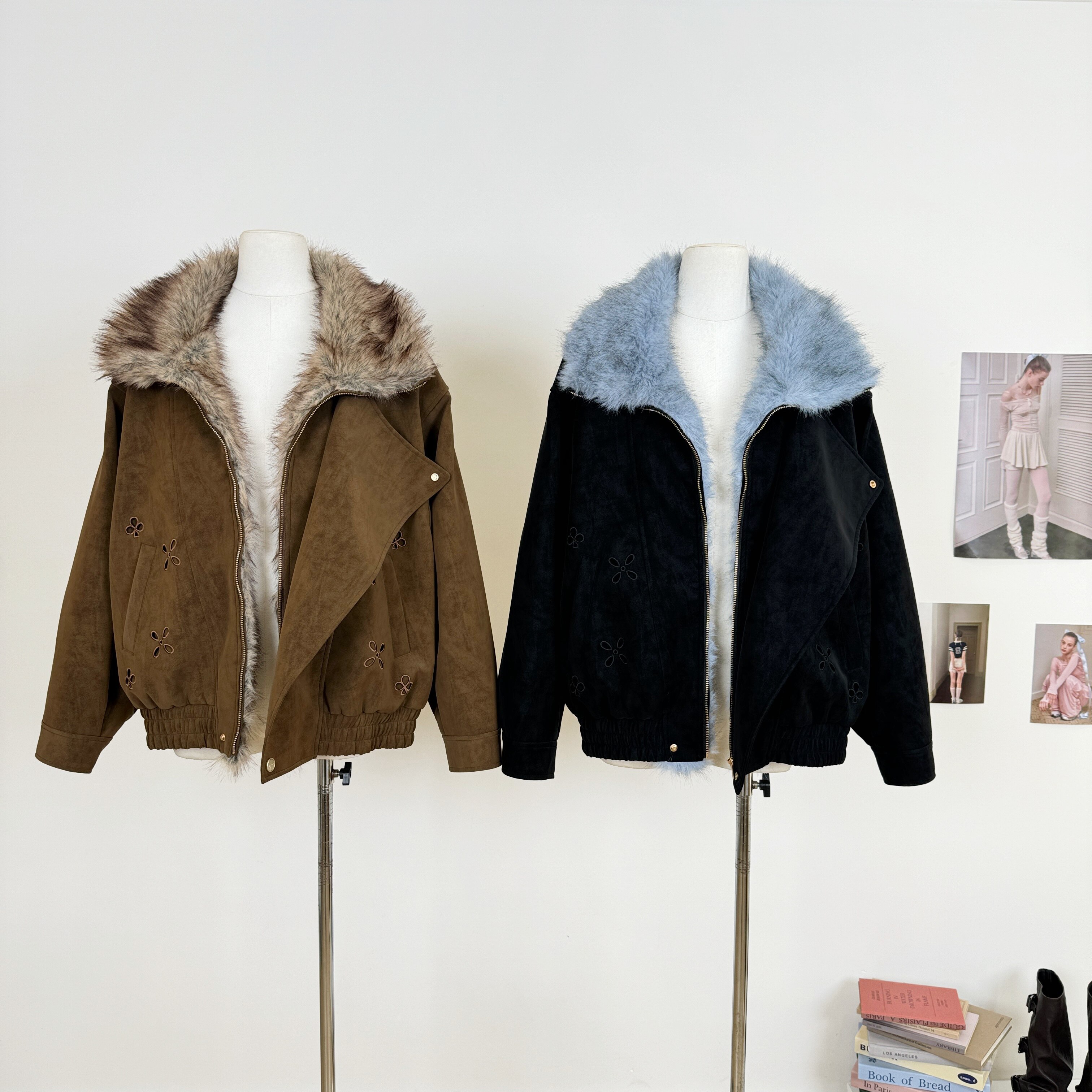 M.Y原创设计 冬季夹棉保暖外套女毛领厚款短款夹克翻领上衣,女装/女士精品,短外套,淘宝优惠券,粉丝福利购,淘宝优惠卷