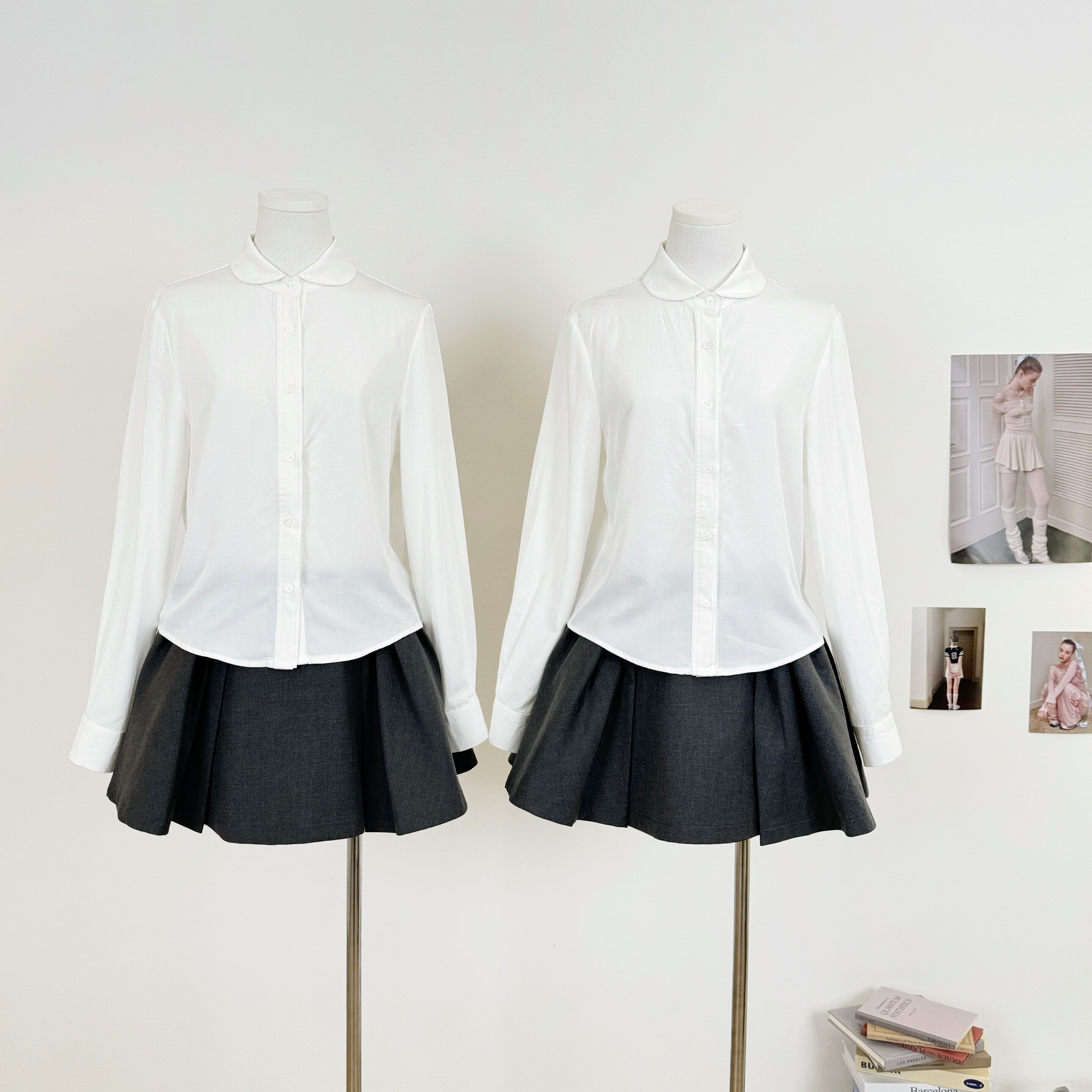 M.Y原创 娃娃领长袖衬衫天丝混纺内搭上衣气质显瘦百搭女早秋