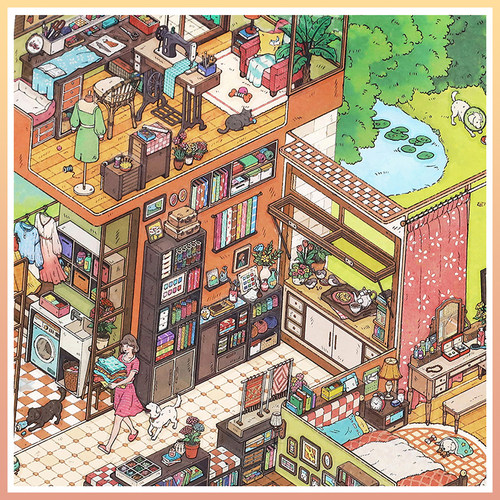 我的小屋38弹室内超大版造景贴纸