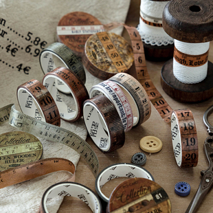 小日子不翻篇 卷尺收藏系列复古和纸拉条胶带手帐拼贴打包装饰