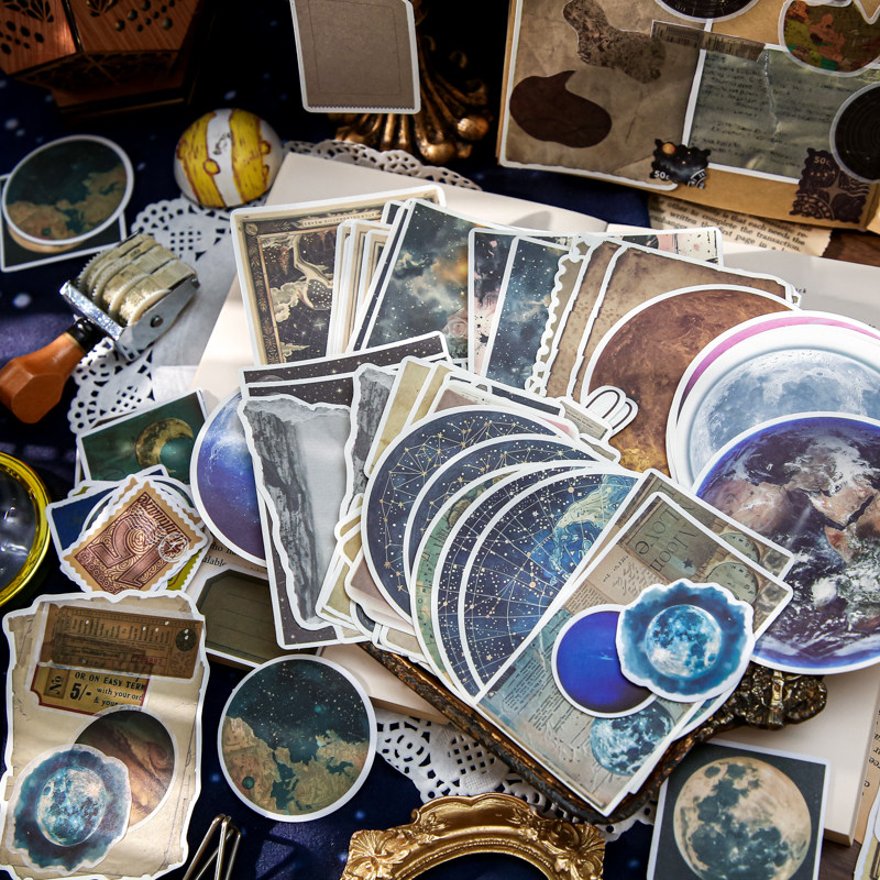 小日子不翻篇 宇宙星空素材贴纸包 手帐diy拼贴贴画打底装饰贴纸,文具电教/文化用品/商务用品,贴纸/立体贴纸,淘宝优惠券,粉丝福利购,淘宝优惠卷