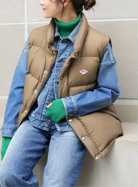 DANTON*IENA别注 皴皱感尼龙表层 里外全防水  90鹅绒轻盈暖 马甲