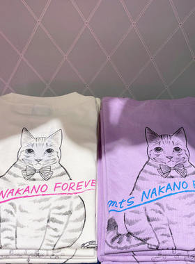 日单 2025春夏季新款全棉宽松猫卡通图案短袖T恤衫 BEAMS MMTS