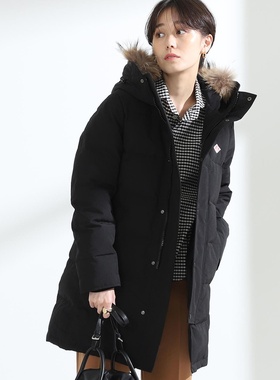 日单 2025冬季新品大真毛领中长款连帽尼龙羽绒服 联名款 BEAMS