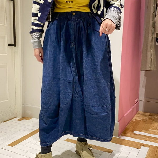 BEAMSBOY长裙日系复古牛仔裙