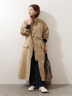 休闲风衣外套BAR联名BEAMS 复古风长款 日单2025秋新品 水洗多袋工装