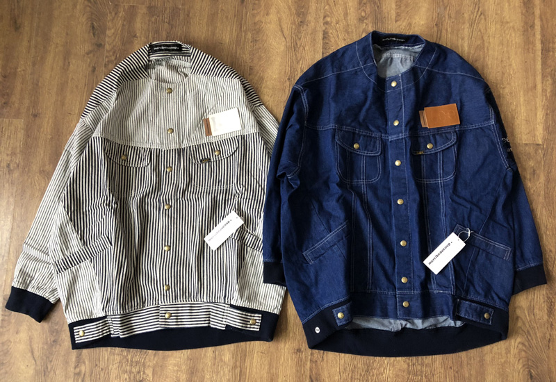 条纹拼接牛仔宽松宇津木休闲外套