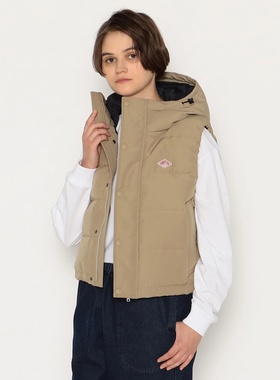 日单 2025冬季新品女复古休闲连帽短款羽绒马甲保暖背心 DANTON