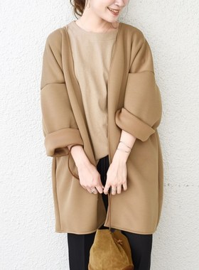 日单 2025秋季新品全棉针织简约百搭休闲中长款外套 上衣 SHIPS