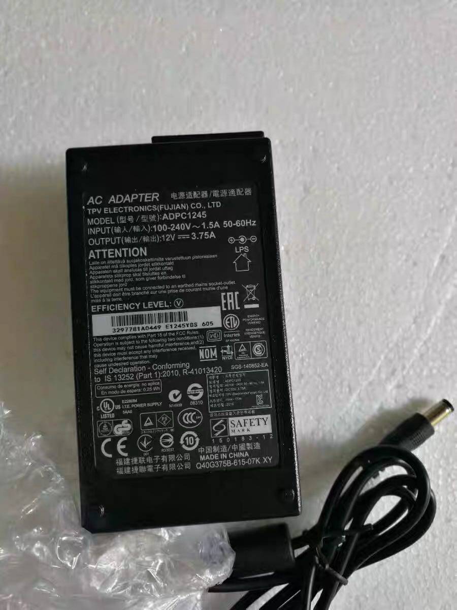 适用AOC 飞利浦i2351Fe i2353Ph12v 3.75a 4A电源适配器ADPC1245怎么看?
