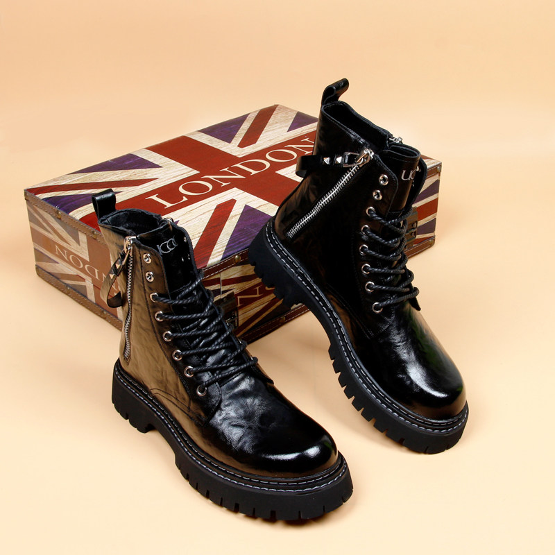 MARTIN BOOTS MENS HIGH-TOP BRITISH STYLE RETRO LEATHER HEIGHTENED LEATHER BOOTS HIGH-END SENSE OF LUXURY 2022 AUTUMN AND WINTER NEW CASUAL BOOTS