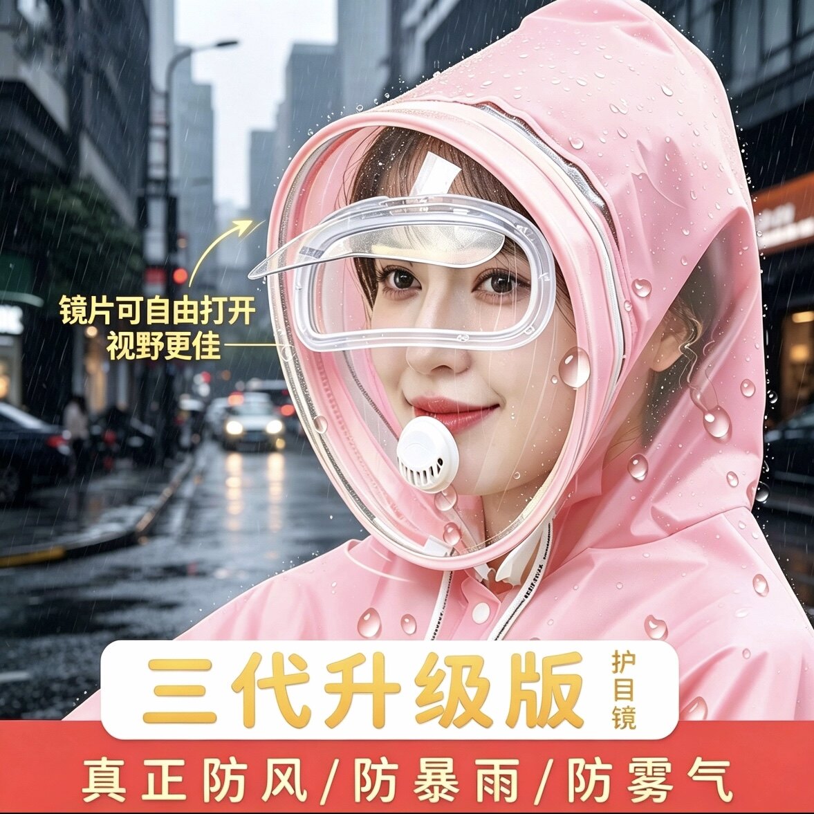 秋冬季女骑电动车头套帽可配头盔带面罩防风保暖帽防水护耳包头帽