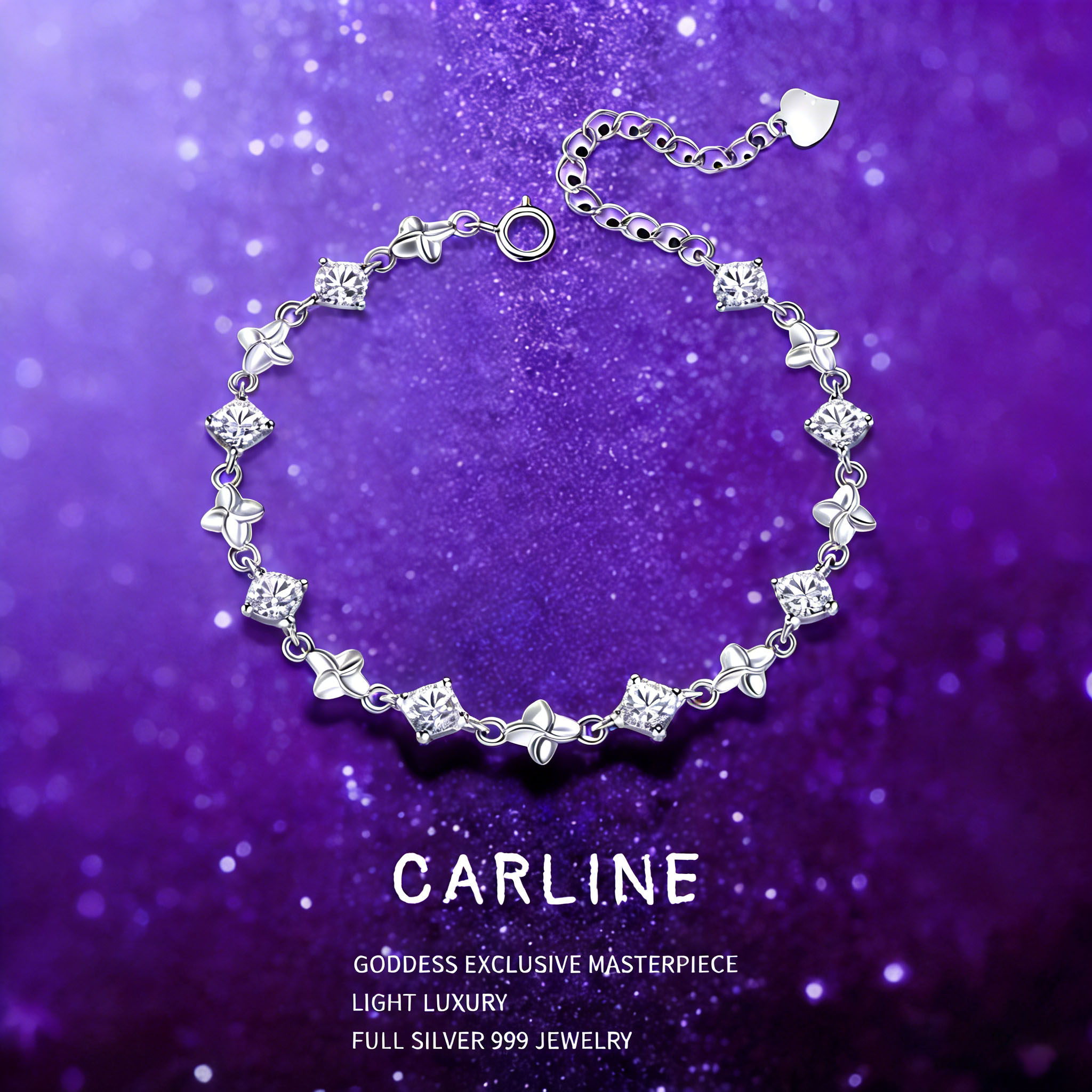 S999纯银四叶草手链女生2025新款爆款手镯女生日圣诞节礼物送女友