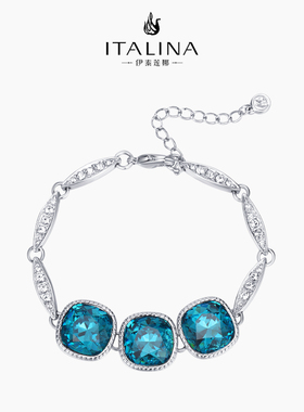 伊泰莲娜高端水晶蓝手链轻奢气质