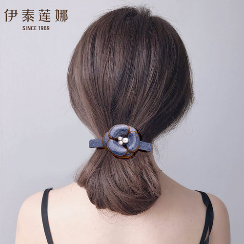 仿珍珠山茶花仿布纹醋酸板材发夹