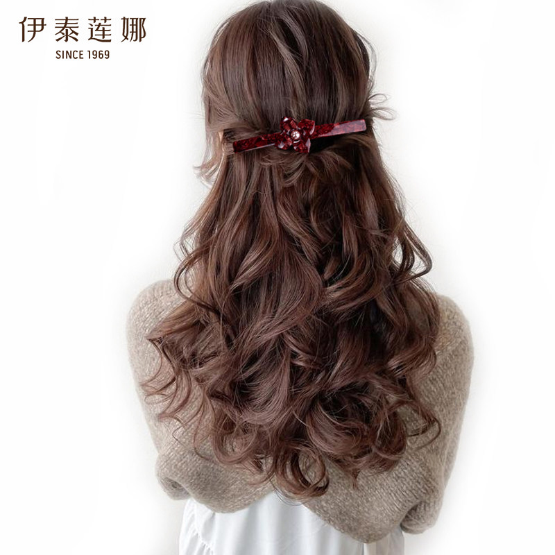 伊泰莲娜四叶草仿珍珠细长发夹