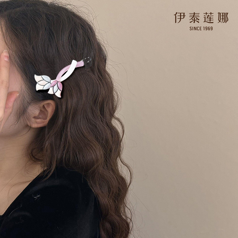 伊泰莲娜并蹄花边夹 醋酸胶板高级感刘海夹 无水钻小发夹发卡 女图片