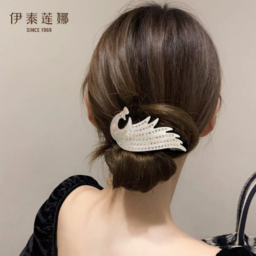 伊泰莲娜高级感版纳孔雀水晶发夹