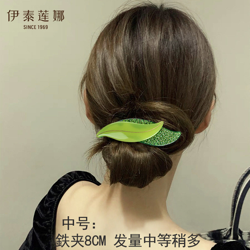 伊泰莲娜小清新绿叶7CM鉄夹发夹图片