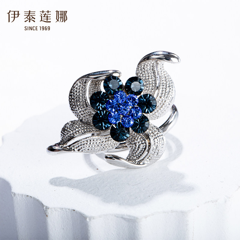 花朵儿仿水晶高档蚕丝围巾丝巾圈小尺寸丝巾扣轻奢配饰女伊泰莲娜