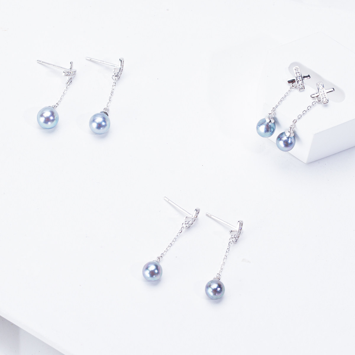 【双十一特供】天然海水蓝调真多麻5-6mm耳坠925银,珠宝/钻石/翡翠,耳饰,淘宝优惠券,粉丝福利购,淘宝优惠卷