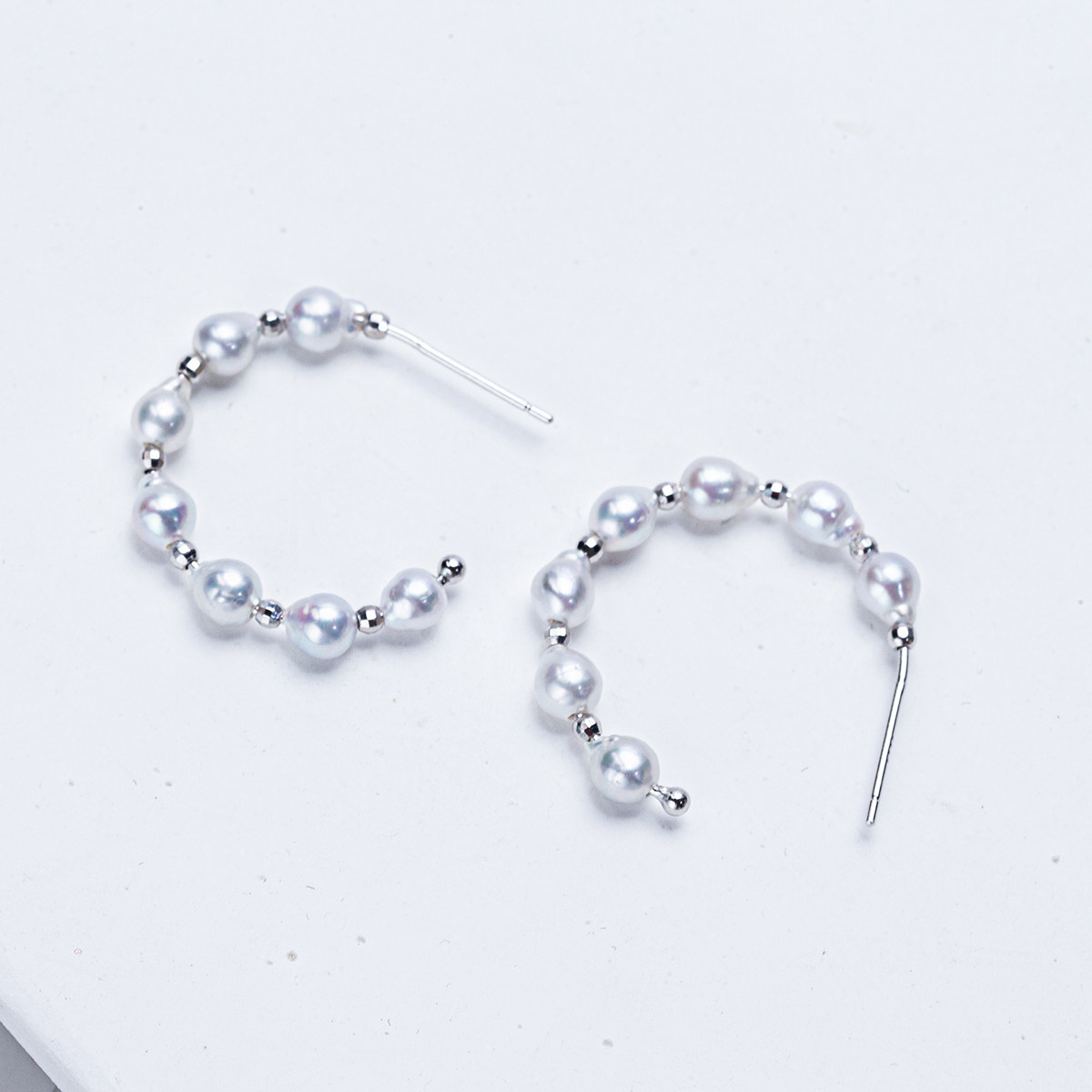 【冰魄】极光天然淡水巴洛克冷银澳白光耳圈通体银,珠宝/钻石/翡翠,耳饰,淘宝优惠券,粉丝福利购,淘宝优惠卷